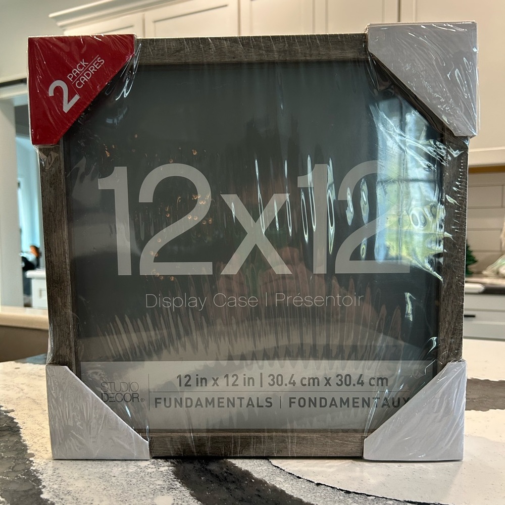 NWT STUDIO DECOR White & Grey Shadow Box 2 Pack
